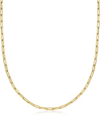 RS Pure by Ross-Simons Italian 14kt Yellow Gold Paper Clip Link Necklace