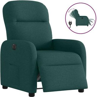 vidaXL Sill&oacute;n Reclinable El&eacute;ctrico Tela Verde Oscuro Vidaxl