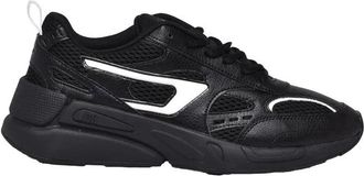 Diesel Black White Polyester Serendipity Sport Sneakers