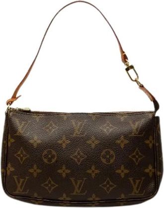 Louis Vuitton Pre-owned Pochette Accessoires - Dames - Vintage Mini Tas - Bruin - ONE Size - Leer - Vintage