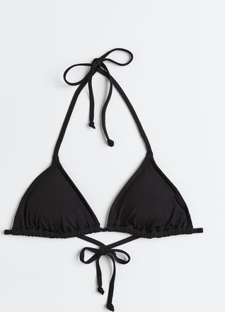 H&M Wattiertes Triangel-Bikinitop - Schwarz