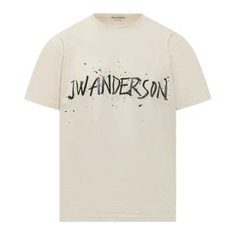 J.W.Anderson T-Shirts, male, Beige, Size: M Circular T-shirt