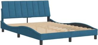 vidaXL Vidaxl - Estructura De Cama Con Cabecero Terciopelo Azul 120x200 Cm