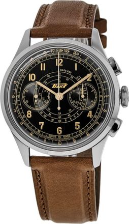 Tissot Telemeter 1938 Black Dial Leather Strap Mens Watch T142.462.16.052.00