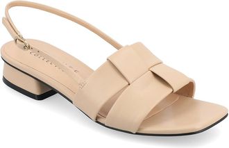Journee Collection Tabatha Womens Sandals Nude : 9.5 M, Faux Leather