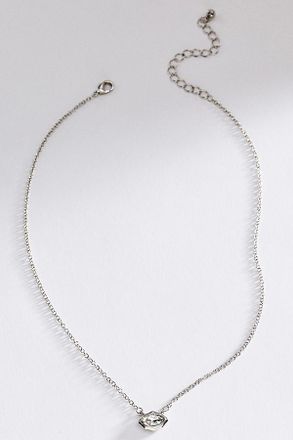 Anthropologie Bezel-Set Crystal Pendant Necklace