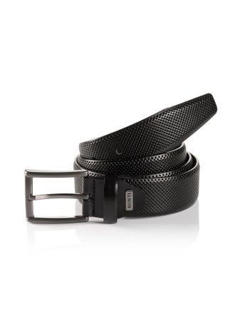 Monti Lederg&uuml;rtel MONTI DUBLIN, Herren, Gr. 11,5, schwarz, Rindsleder, Strukturmuster, unifarben, G&uuml;rtel Lederg&uuml;rtel, mit Lochstruktur