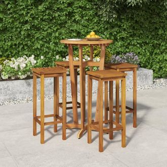 Berkfield Home 5 Piece Garden Bar Set Solid Wood Acacia in Brown