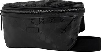 Gucci Black Coated Canvas Fanny Pack Sling Bag (Pre-Owned)