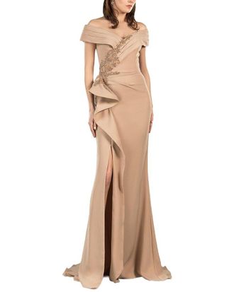 Terani Couture Pleated Collar Dress