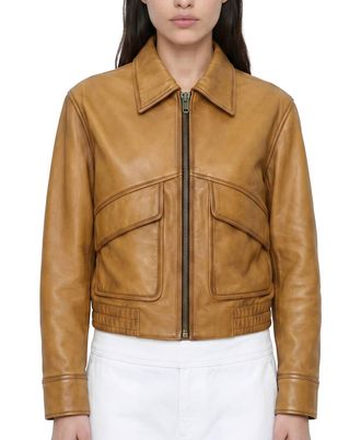 Frye Kacey Cropped Barn Jacket In Mustard
