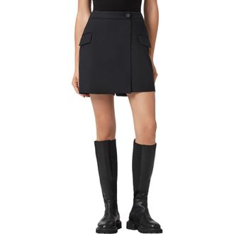 AllSaints Mimmie Wrap Skort in Black at Nordstrom Rack, Size 10 Us / 14 Uk