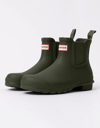 Hunter Womens Hunter Original Chelsea Womens Boots - Dark Olive - Green - Size: 5