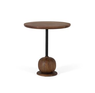 Giner&Colomer Mesa auxiliar circular de madera de mango