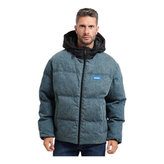 HUGO BOSS Gewatteerde jas - Heren - Winterjassen - Blauw - M - Leer - Jassen
