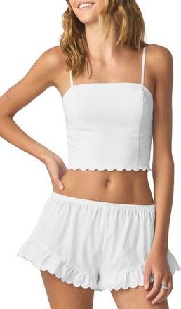 Florence By Mills Scallop Crop Camisole in White at Nordstrom Rack, Size Xx-Large