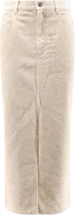 Isabel Marant Midi Rok - Dames - Midirokken - Beige - XS - Katoen - Rokken