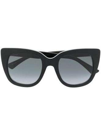 Gucci GG-logo square-frame sunglasses - Black