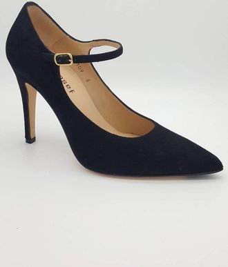 Jon Josef Womens Suede Pointed-Toe Mary Jane Pump In Black
