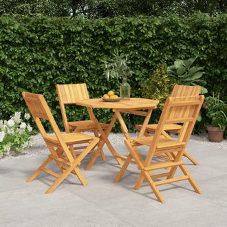 vidaXL Vidaxl - Juego De Comedor Para Jard&iacute;n 5 Piezas Madera Maciza De Teca