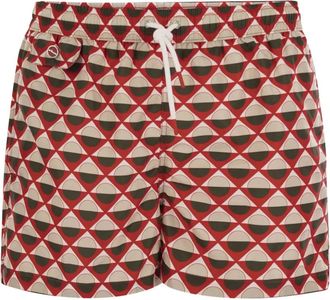 Kiton Costume da bagno con motivo geometrico - Rosso