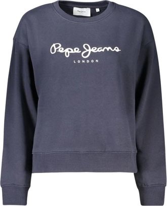 Pepe Jeans London Sweatshirt met lange mouwen - Dames - Sweatshirts - Blauw - L - Katoen - Hoodies & sweatvesten