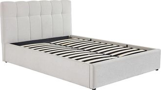 Vente-Unique Canapé abatible 140 x 190 cm - Tela bouclé - Blanco - MAZIRI