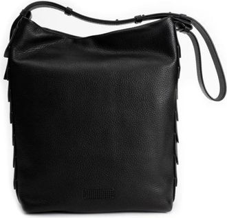 Clio Goldbrenner Pandion Grained Handbags Kool - Dames - Schoudertassen - Zwart - ONE Size - Tassen