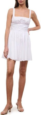 Staud Loria Pleated Sleeveless Minidress in White at Nordstrom, Size 12