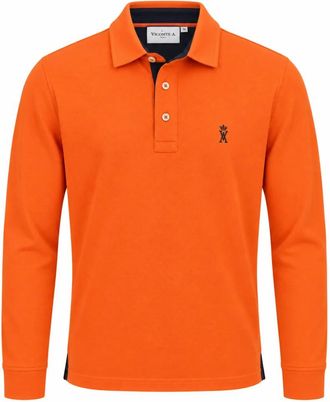 Vicomte A Long Sleeve Polo - Heren - Polos - Oranje - L - Katoen - Tops
