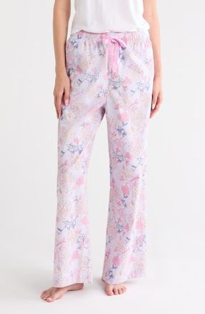 Nordstrom Cotton Poplin Pajama Pants in Purple Wild Flower at Nordstrom, Size X-Large