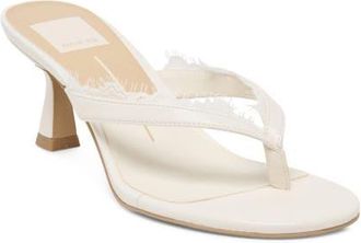 Dolce Vita Daksie Lace Trim Sandal in True White Leather at Nordstrom, Size 6.5
