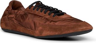 Prada Mens Sneakers Collapse Rosewood Brown Polyamide Trainers