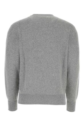 Prada Mens Melange Grey Stretch Cashmere Blend Sweater Grigio Maglieria