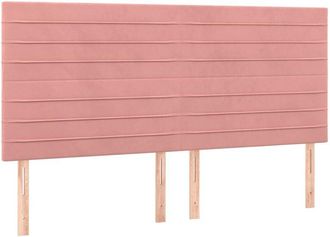 vidaXL Cabecero Con Luces Led Terciopelo Rosa 200x5x118/128 Cm Vidaxl