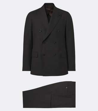Lardini Checked double-breasted virgin wool suit