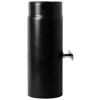MBM Tubo De Chimenea De 0,25 M Con Compuerta Dn 150 Esmaltado Negro Para Estufa De Le&ntilde;a De 600 Grados Ce Hecho En Italia