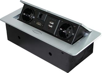 Emuca Base Multiple Elec 2 Usb 2t-tt Oculto Atom 26 Emuca Pint.alu