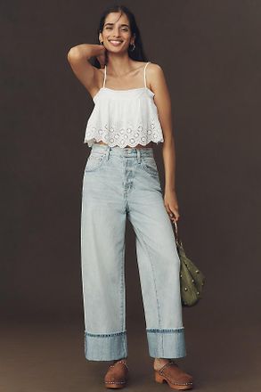 Pistola Denim Ryder Petite High-Rise Cuffed Straight-Leg Jeans