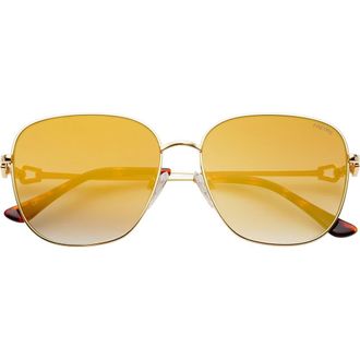Freyrs Eyewear Lea Square Sunglasses in Gold Mirror at Nordstrom