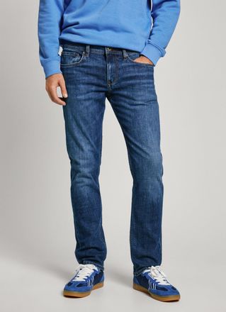 Pepe Jeans London Straight-Jeans PEPE JEANS STRAIGHT JEANS, Herren, Gr. 30, L&auml;nge 34, blau (medium schwarz), Denim/Jeans, Obermaterial: 99% Baumwolle, 1% Elasthan, stra
