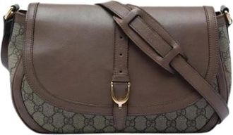 Gucci Pre-owned Stirrup Crossbody - Dames - Vintage Schoudertas - Bruin - ONE Size - Leer - Vintage