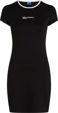 Karl Lagerfeld logo-embroidered dress - women - Viscose/Polyamide - M - Black