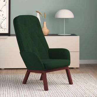 vidaXL Sill&oacute;n De Relax De Terciopelo Verde Oscuro Vidaxl