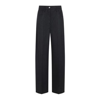 Prada Broeken, Dames, Grijs, S, Wol, Virgin Wool Pants
