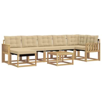 vidaXL Conjunto De Sof&aacute;s De Exterior Con Coj&iacute;n 8 Pcs Y Beige Vidaxl