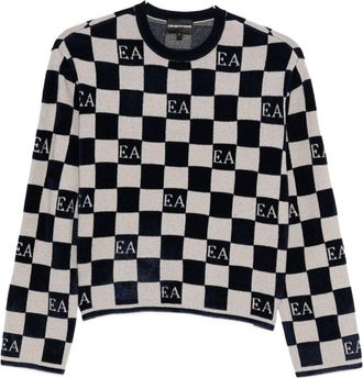 Emporio Armani Check Crewneck Sweater