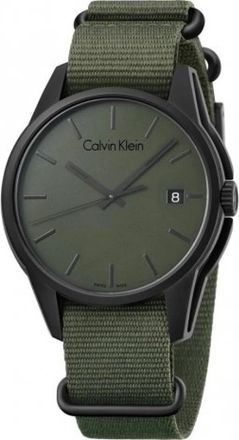 Calvin Klein Quartz Horloge met Kleurrijke Wijzerplaat - Heren - Horloges - Groen - ONE Size - Accessoires