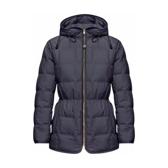 Moncler Cygnet Korte Donsjas met Capuchon - Dames - Jassen - Blauw - Maat: XS Leer