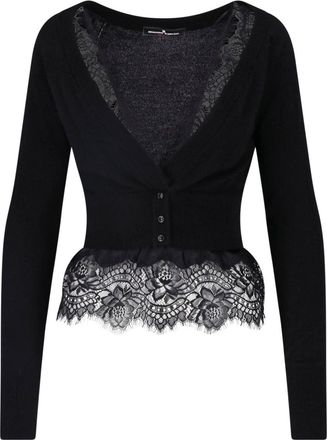 Ermanno Scervino V-Neck Lace Cashmere Cardigan